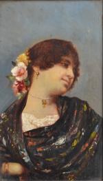 ECOLE du XIXème
Portrait de jeune fille 
Huile sur panneau
23.5 x...
