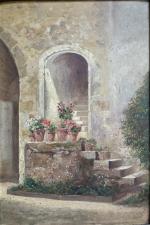 F. SCHAEFER (XIX-XXème)
Le château Jaouen, l'escalier fleuri, portillon Ouest, intérieur...