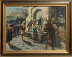 Henri Jean PONTOY (1888-1968)
Les porteurs d'eau
Huile sur toile signée en...