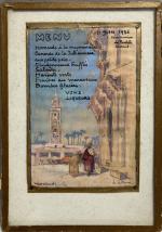 Alexis Louis DE BROCA (1868-1948)
Marrakech, 1936. 
Aquarelle et gouache formant...