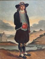 ECOLE BRETONNE du XXème
Jeune breton devant l'aber
Huile sur toile
65 x...