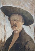 Charles MILCENDEAU (1872-1919)Autoportrait, 1915. Aquarelle et gouache signée et datée...