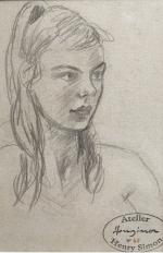 Henry SIMON (1910-1987)
Portrait de jeune femme
Dessin avec cachet d'atelier en...