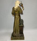 Louis CHALON (1866-1940)
La marchande de sculptures
Chryséléphantine en bronze et ivoire...