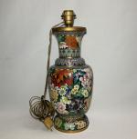CHINE
Vase en bronze cloisonné et émaux polychromes à décor de...