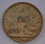 OTTLEY medaillist Birmingham Médaille ronde en argent représentant des animaux
D.:...