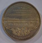 L. MERLEY Médaille ronde en argent représentant Napoléon III empereur...
