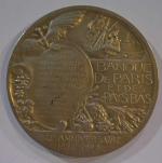 Henry NOCQ 1922 Médaille ronde en argent, Banque de Paris...