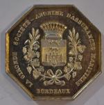 JETON DE PRESENCE octogonal en argent, Bordeaux 1844 - La...