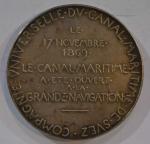 O. ROTY Médaille ronde en argent, Compagnie universelle du canal...
