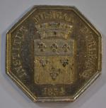 JETON DE PRESENCE octogonal en argent, institut musical d'Orléans, 1834
l.:...