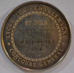 OUDINE Médaille ronde en argent, Napoléon III empereur - Lycée...