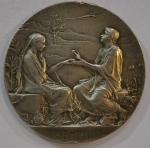 O. ROTY 1895 Médaille ronde en argent représentant une union
D.:...