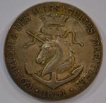 BARRE Médaille ronde en argent, Compagnie des messageries maritimes 1851...