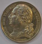 E. GATTEAUX  Médaille ronde en argent, Louis XVIII protecteur...