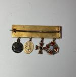 Russie Brochette d'habit de 4 décorations, en miniatures : Sainte...