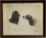 Léon DANCHIN (1887-1938)
Les deux chiens
Estampe signée et justifiée 118/500. 
56.5...