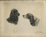 Léon DANCHIN (1887-1938)
Les deux chiens
Estampe signée et justifiée 118/500. 
56.5...