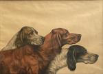 Léon DANCHIN (1887-1938)
Trois chiens
Estampe signée et numérotée 206/300 en bas...
