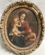 ECOLE FRANCAISE du XVIIIème
La Vierge à l'enfant et Saint Jean...