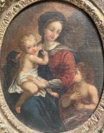 ECOLE FRANCAISE du XVIIIème
La Vierge à l'enfant et Saint Jean...