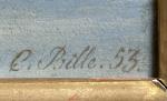 E. BILLE (XIXème)
Voiliers dans la baie, 1853. 
Huile sur toile...