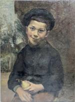 Charles MILCENDEAU (1872-1919)
L'enfant à la poire, 1918. 
Huile sur toile...