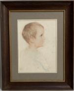 Edgard MAXENCE (1871-1954)
Portrait d'enfant de profil, 1905. 
Dessin monogrammé et...