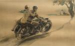 GÉO HAM (1900-1972)
Couple à moto
Estampe signée dans la planche
42.5 x...