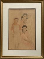 Henry SIMON (1910-1987)
Portrait de famille
Dessins rehaussé signé en bas à...