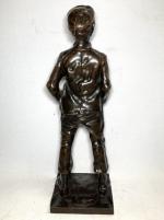 d'après Halfdan HERTZBERG (1857-1890)
Le siffleur
Bronze patiné
H.: 32 cm