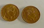 2 PIECES or 20 francs 1866-1867
