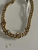 Petit BRACELET souple or avec petites perles manques poids 4.5...