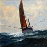 Alexandre Gabriel GAILLARD-DESCHAMPS (c.1903-1984)
Thonier en mer
Huile sur isorel signée en...