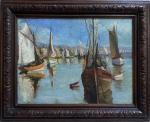 ECOLE BRETONNE du XXème
Concarneau, voiliers au port
Huile sur toile
54 x...