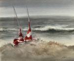 Maurice FILLONNEAU (1930-2000)
Voiliers sur la dune
Aquarelle signée en bas à...