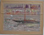 Serge SAUVAGE (XXème)
Dieppe, animation sur le port
Huile sur panneau signée...
