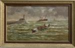 Emile ROY (1876-1973)
Le canot dans la tempête
Huile sur toile signée...