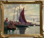 Alfred MARZIN (1880-1943)
Pêcheurs de retour au port
Huile sur toile signée...