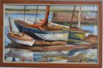 Louis Auguste GIRARD (1896-1981)
Royan, voiliers au port, 1930. 
Huile sur...