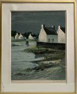 Georges LAPORTE (1926-2000)
Les maisons sur la mer
Lithographie signée en bas...