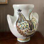 Roger CAPRON (1922-2006)
Vase à oreilles en céramique blanche à décor...
