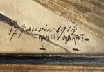 Francis GARAT (1853-1914)
Les quais de Seine, 1914. 
Aquarelle signée et...