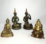 ASIE
Ensemble de quatre divinités en bronze
H.: 15 à 24 cm