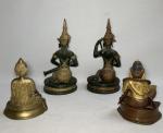 ASIE
Ensemble de quatre divinités en bronze
H.: 15 à 24 cm