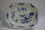 CHINE
Paire de plats octogonaux en porcelaine blanche à décor en...