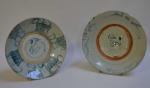 CHINE
Deux plats ronds en céramique à décor bleu
D.: 28.5 cm...