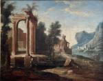 ECOLE FRANCAISE du XVIIIème
Paysage aux ruines
Huile sur toile
29 x 36...