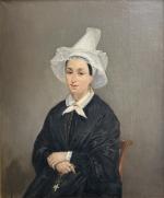 ECOLE FRANCAISE du XIXème
Portrait de dame en coiffe
Huile sur toile...
