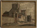 Léon HAUDEVILLE (1885-1969)
L'église
Aquarelle signée en bas à droite
46.5 x 61.5...